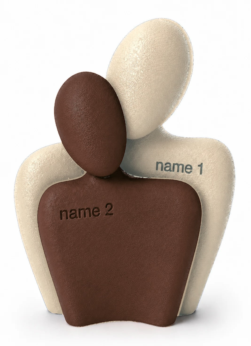 The Couple Sculpt 01 in Ivory matte and Chocolate brown